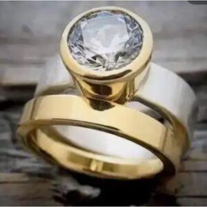 Elegant Gold and Silver Women's Ring Set